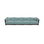 Modular Bondi Black 4-Seater Sofa in Glacier Blue | Classic Blend