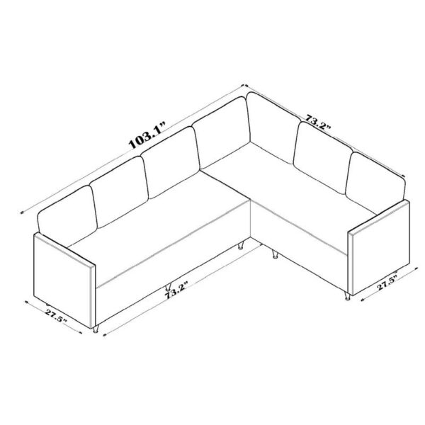 7 Seater Sofa Set: 103 Wide Corner Sectional Sofa