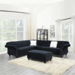 7 Seater Sofa Set: L Shape 123 Wide Velvet Corner Sectional Sofa Set