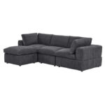 L Shape Sofa Set: 4-Piece Modular Sectional Sofa