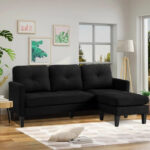 L Shape Sofa Set: 73.82 Wide Linen Upholstered Chaise Sectional