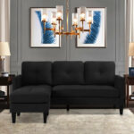 L Shape Sofa Set: 73.82 Wide Linen Upholstered Chaise Sectional