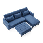 Sofa Bed: Sectional L Shape Sofa Cum Bed Blue