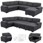 Sofa Cum Bed: Upholstered Sectional Sleeper Sofa & Chaise