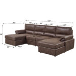 U Shape Sofa Set: 4 Seater 122 Faux Leatherette Sectional Sofa