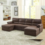 U Shape Sofa Set: 4 Seater 122 Faux Leatherette Sectional Sofa